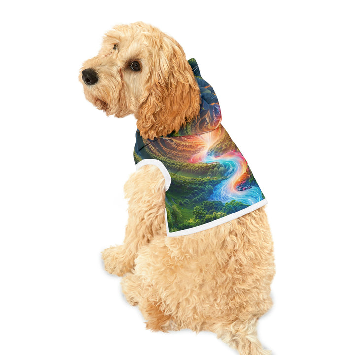 Mystical River Sunrise - Pet Hoodie - Pets - g(0D·IO) - XXS - Black Rib -