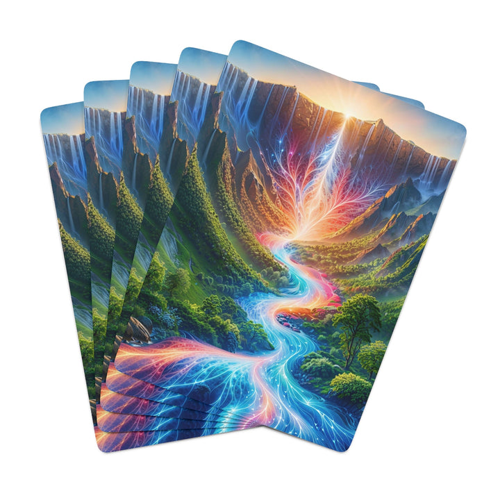 Mystical River Sunrise - Poker Cards - Paper products - g(0D·IO) - 2.47" x 3.47" - White - Semi Glossy