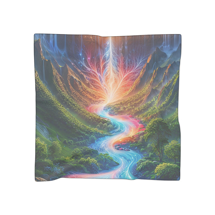 Mystical River Sunrise - Poly Scarf - Accessories - g(0D·IO) - Poly chiffon - 25" × 25" -