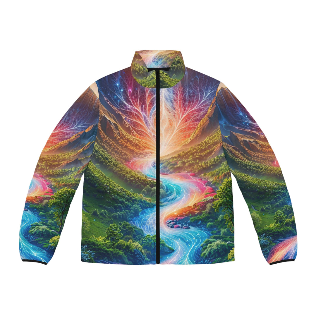 Mystical River Sunrise - Puffer Jacket - All Over Prints - g(0D·IO) - S - Black zipper -