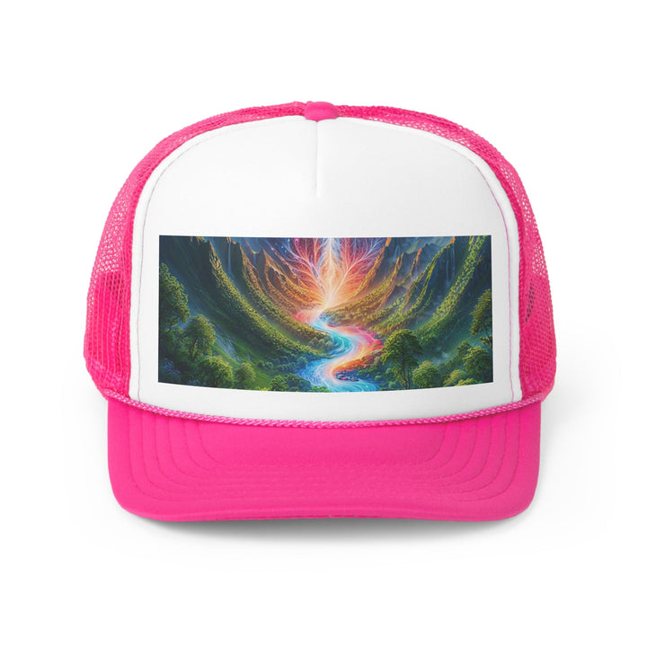 Mystical River Sunrise - Trucker Hat - Hats - g(0D·IO) - Pink - One size -