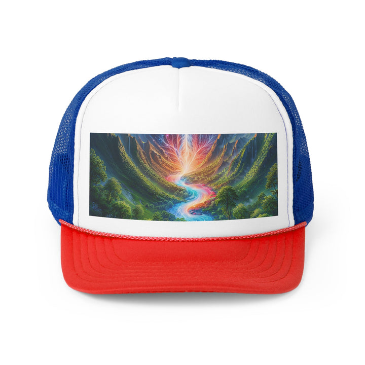 Mystical River Sunrise - Trucker Hat - Hats - g(0D·IO) - Blue/Red - One size -