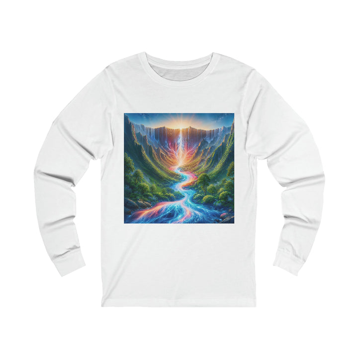 Mystical River Sunrise - Unisex Jersey Long Sleeve Tee - Long-sleeve - g(0D·IO) - S - White -