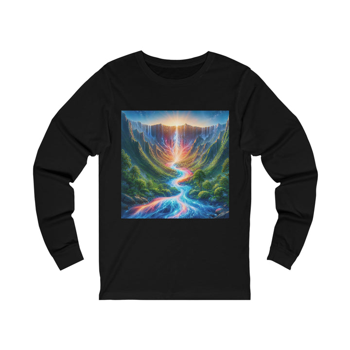 Mystical River Sunrise - Unisex Jersey Long Sleeve Tee - Long-sleeve - g(0D·IO) - S - Black -