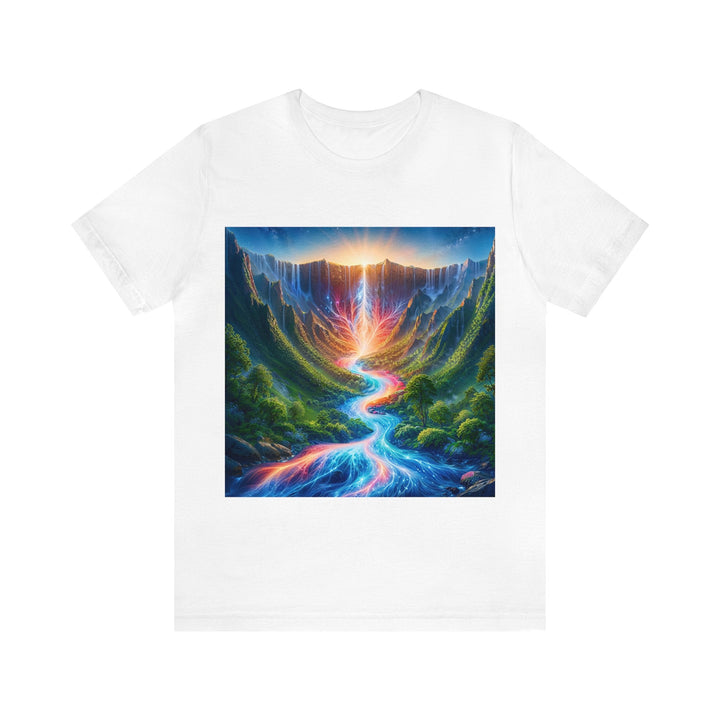 Mystical River Sunrise - Unisex Jersey Short Sleeve Tee - T-Shirt - g(0D·IO) - White - S -