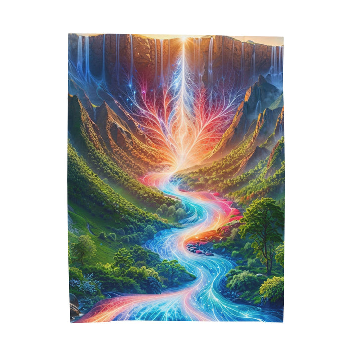 Mystical River Sunrise - Velveteen Plush Blanket - All Over Prints - g(0D·IO) - 60" × 80" - -