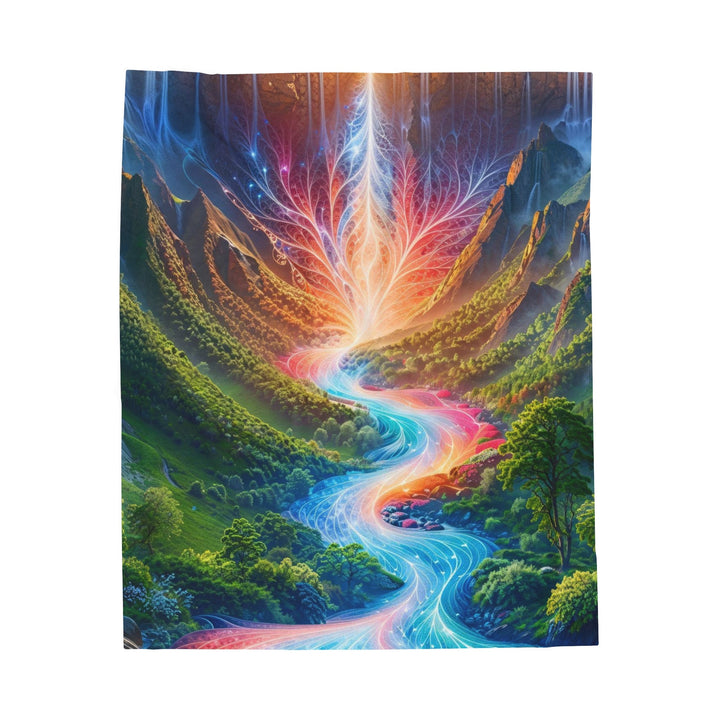 Mystical River Sunrise - Velveteen Plush Blanket - All Over Prints - g(0D·IO) - 50" × 60" - -