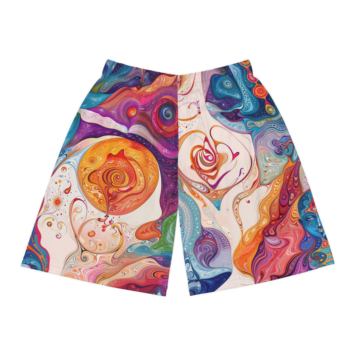 Mystical Swirls Harmony - AOP Basketball Shorts - All Over Prints - g(0D·IO) - Seam thread color automatically matched to design - XS -