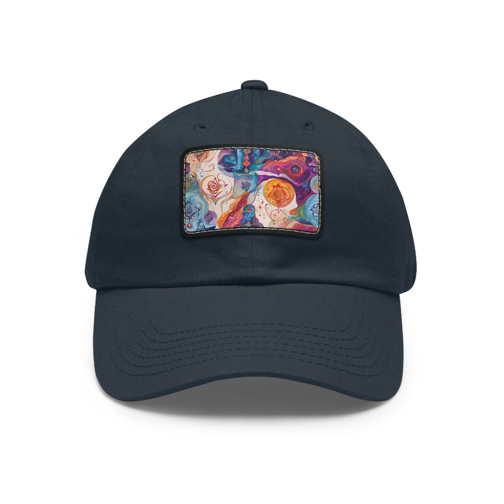 Mystical Swirls Harmony - Dad Hat - Hats - g(0D·IO) - Navy / Black patch - Rectangle - One size