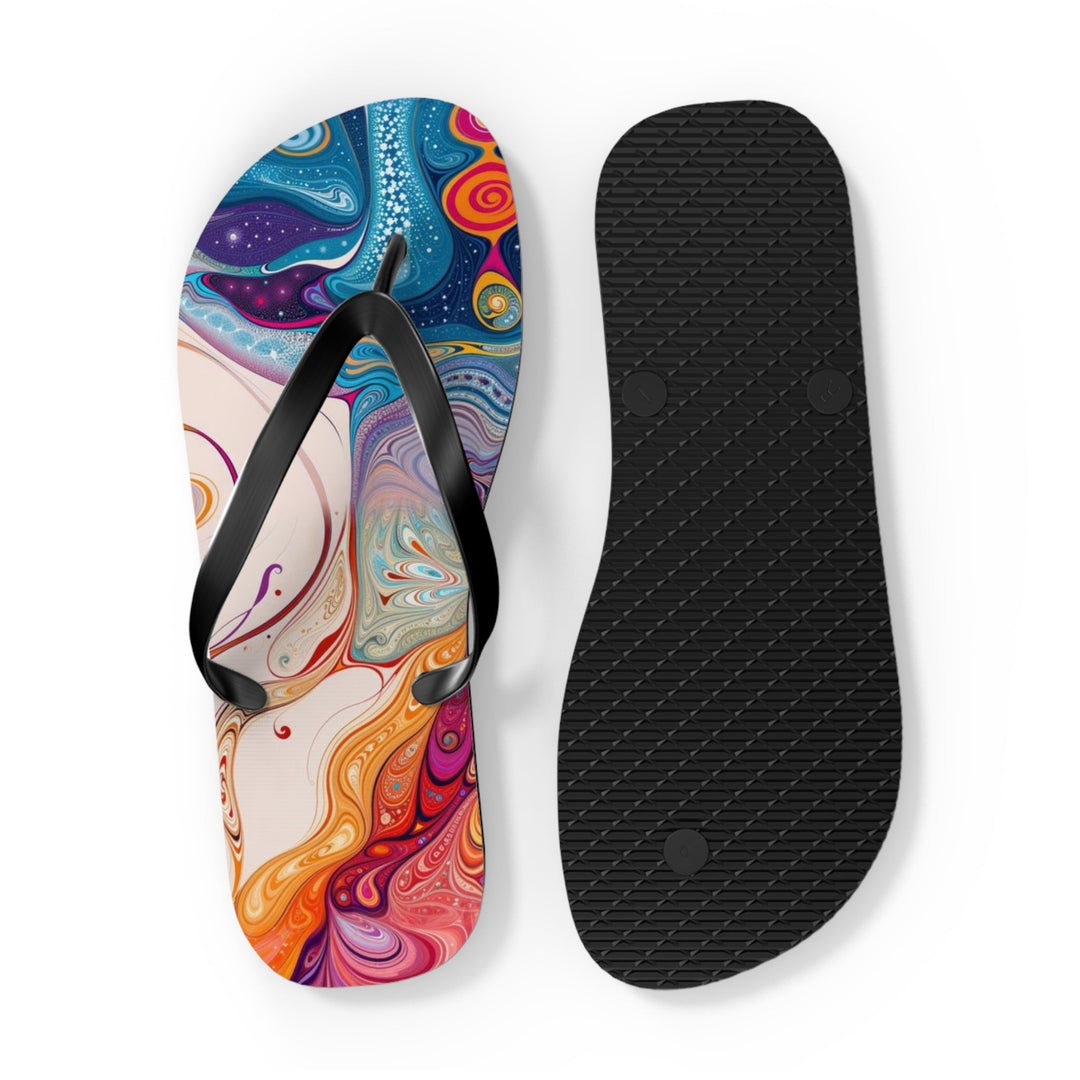 Mystical Swirls Harmony - Flip Flops - Shoes - g(0D·IO) - XL - Black sole -