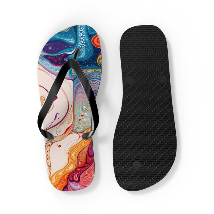 Mystical Swirls Harmony - Flip Flops - Shoes - g(0D·IO) - XL - Black sole -