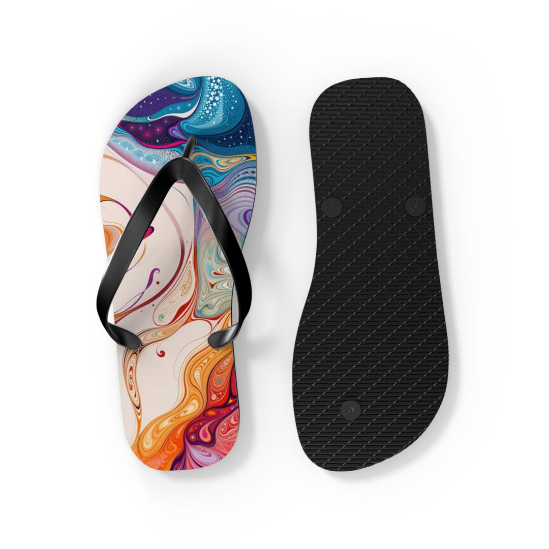 Mystical Swirls Harmony - Flip Flops - Shoes - g(0D·IO) - XL - Black sole -