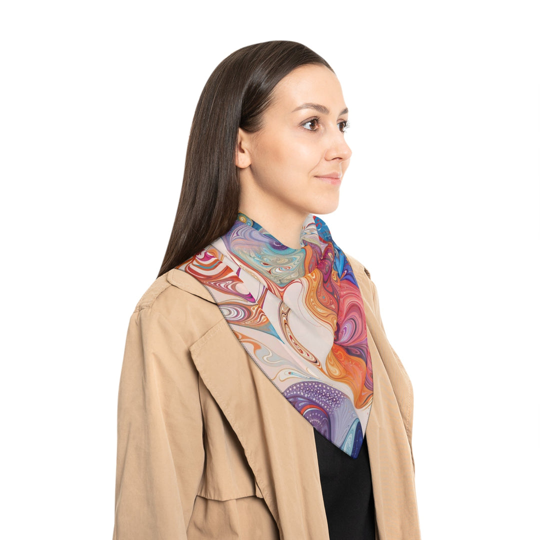 Mystical Swirls Harmony - Poly Scarf - Accessories - g(0D·IO) - Poly chiffon - 50" × 50" -