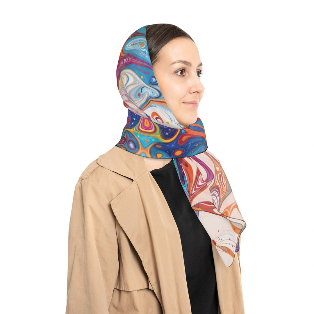 Mystical Swirls Harmony - Poly Scarf - Accessories - g(0D·IO) - Poly chiffon - 50" × 50" -