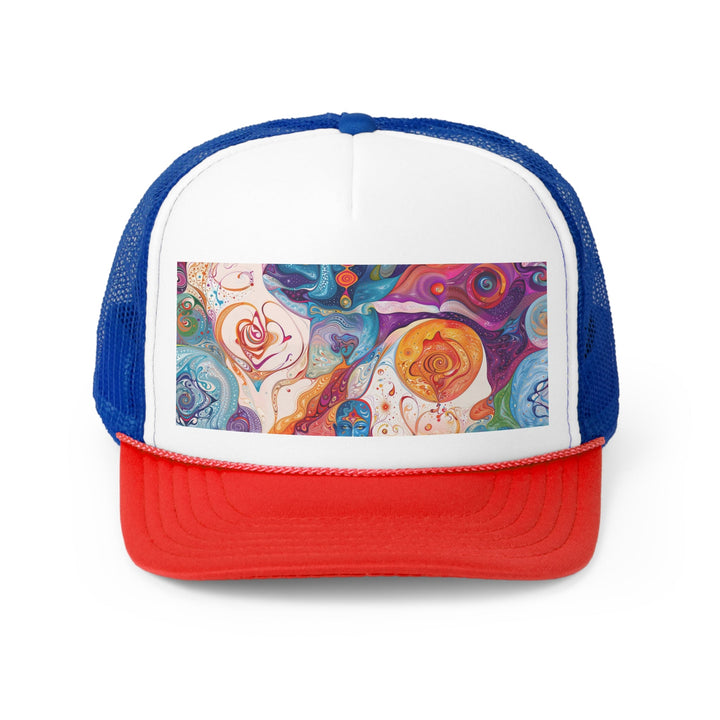 Mystical Swirls Harmony - Trucker Hat - Hats - g(0D·IO) - Blue/Red - One size -