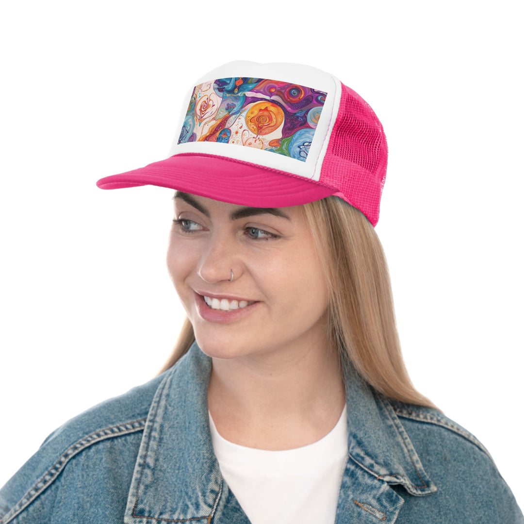 Mystical Swirls Harmony - Trucker Hat - Hats - g(0D·IO) - Pink - One size -