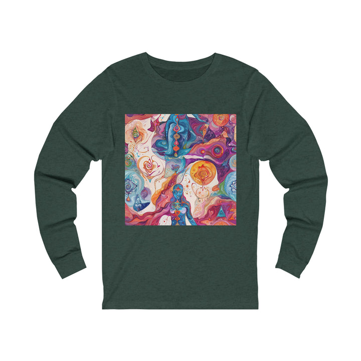 Mystical Swirls Harmony - Unisex Jersey Long Sleeve Tee - Long-sleeve - g(0D·IO) - S - Heather Forest -