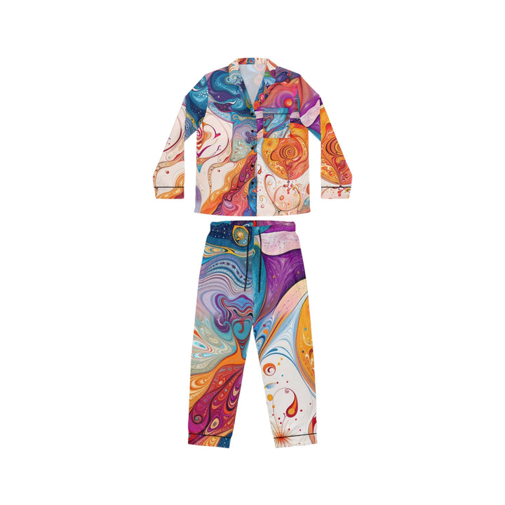 Mystical Swirls Harmony - Women's Satin Pajamas - All Over Prints - g(0D·IO) - XS/S - Black -