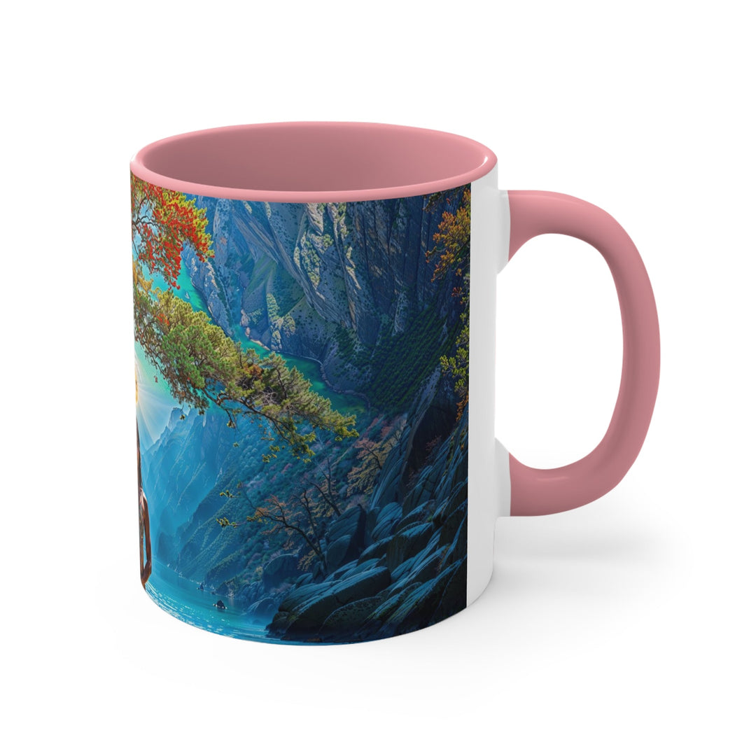 Mystical Tranquil Valley - Accent Coffee Mug - Mug - g(0D·IO) - Pink - 11oz -