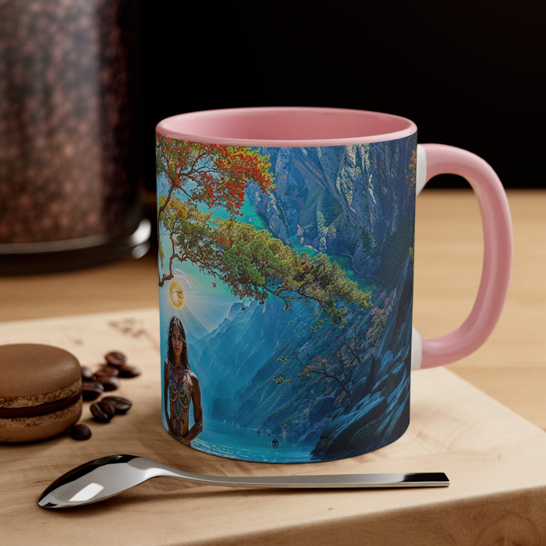 Mystical Tranquil Valley - Accent Coffee Mug - Mug - g(0D·IO) - Pink - 11oz -