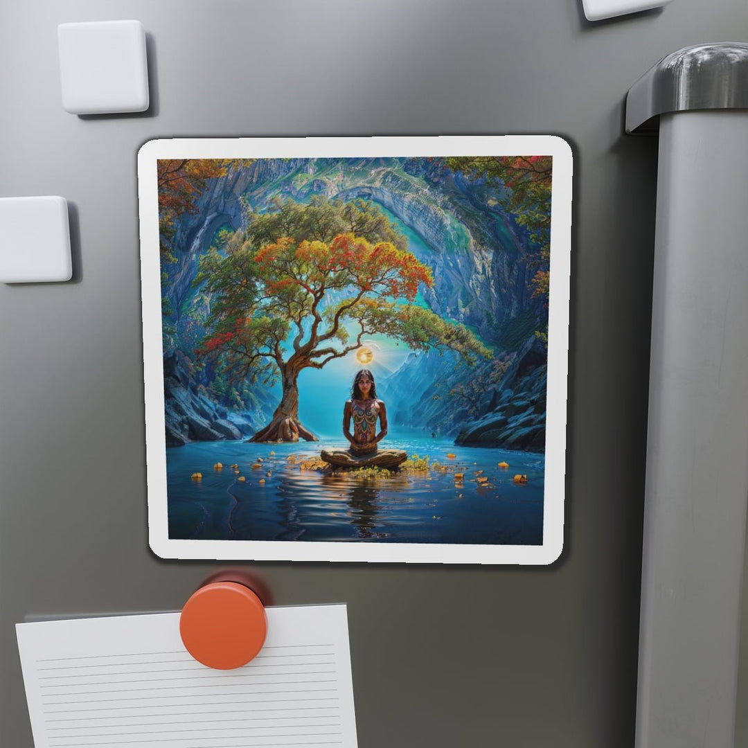 Mystical Tranquil Valley - Die-cut Magnet - Home Decor - g(0D·IO) - 6 × 6" - Die-Cut - 1 pc