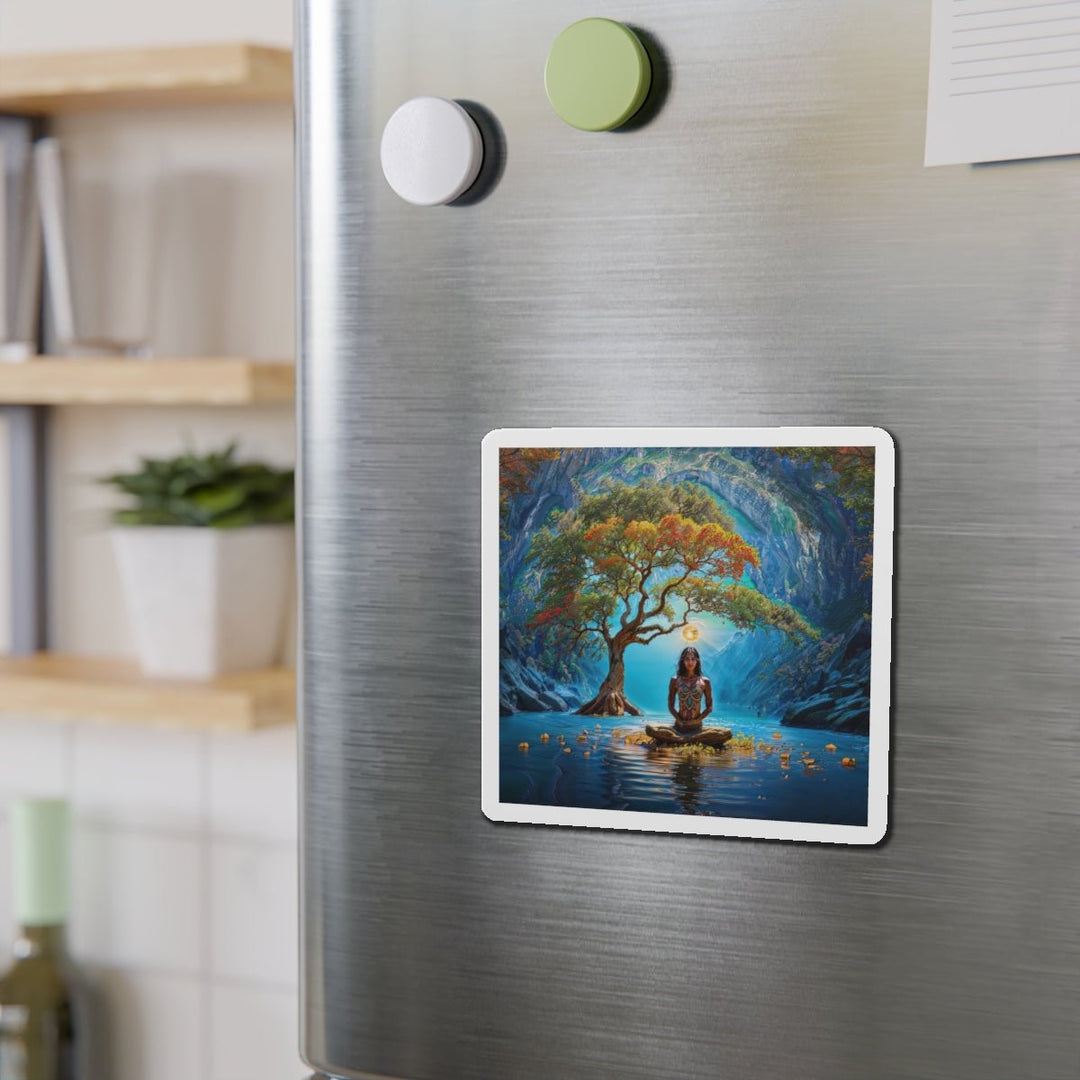 Mystical Tranquil Valley - Die-cut Magnet - Home Decor - g(0D·IO) - 6 × 6" - Die-Cut - 1 pc