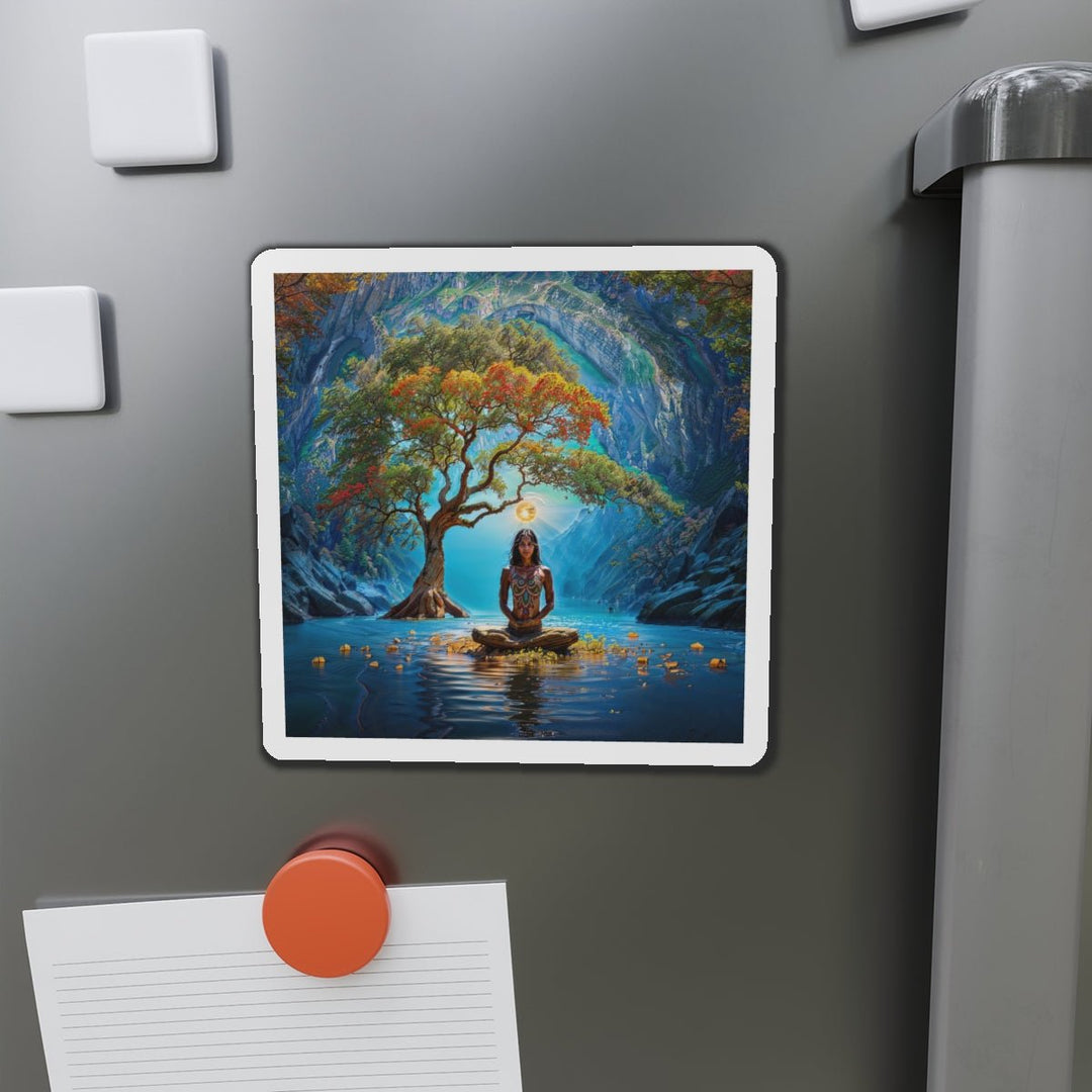 Mystical Tranquil Valley - Die-cut Magnet - Home Decor - g(0D·IO) - 6 × 6" - Die-Cut - 1 pc