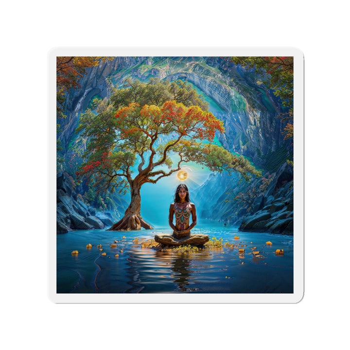 Mystical Tranquil Valley - Die-cut Magnet - Home Decor - g(0D·IO) - 5" x 5" - Die-Cut - 1 pc