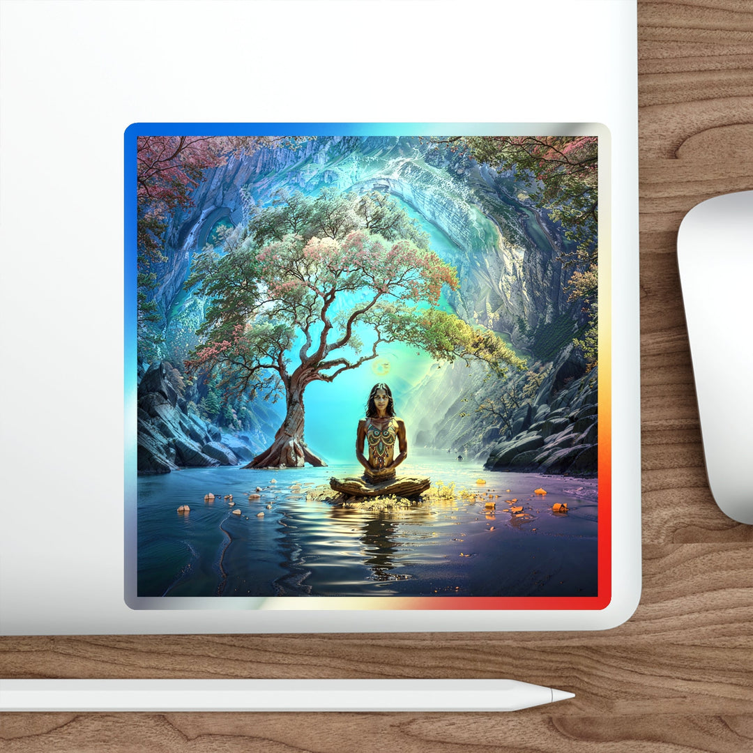 Mystical Tranquil Valley - Holographic Die-Cut Sticker - Paper products - g(0D·IO) - 5" × 5" - Die-Cut - Holographic