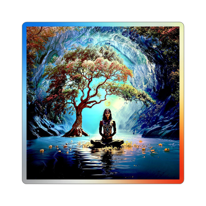 Mystical Tranquil Valley - Holographic Die-Cut Sticker - Paper products - g(0D·IO) - 5" × 5" - Die-Cut - Holographic