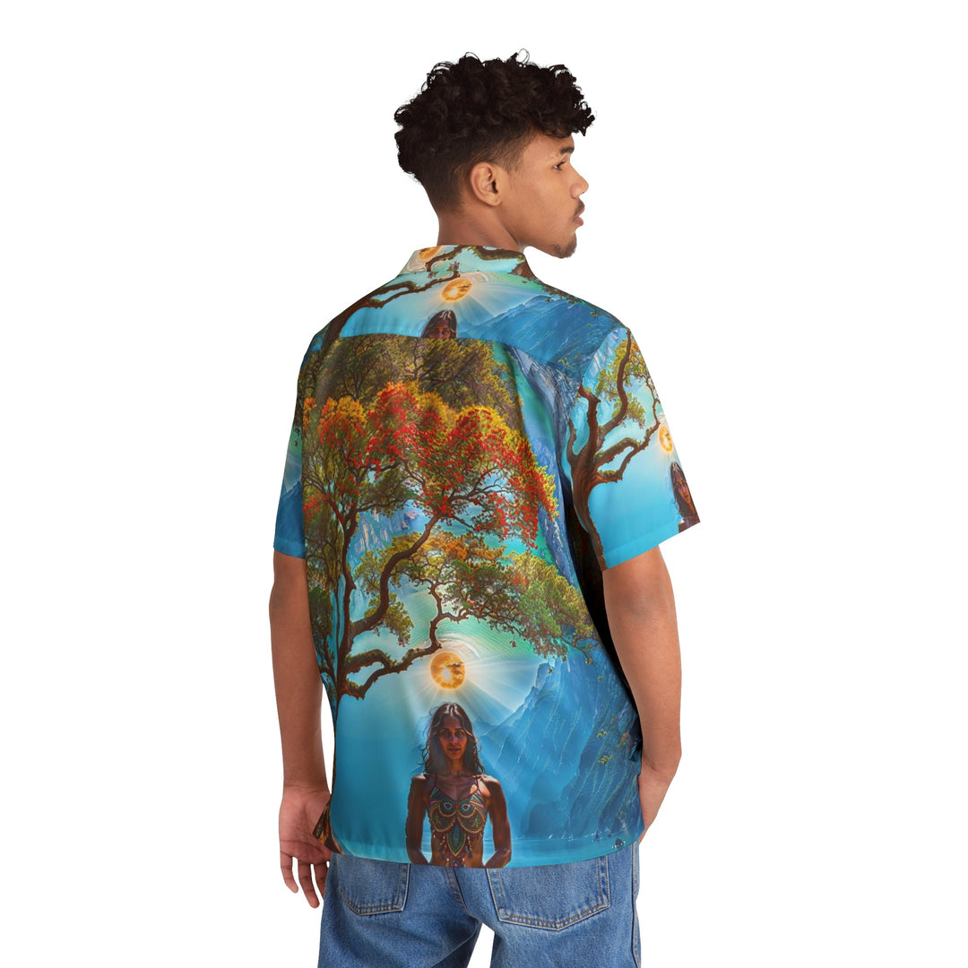 Mystical Tranquil Valley - Men's Hawaiian Shirt - All Over Prints - g(0D·IO) - S - Black -