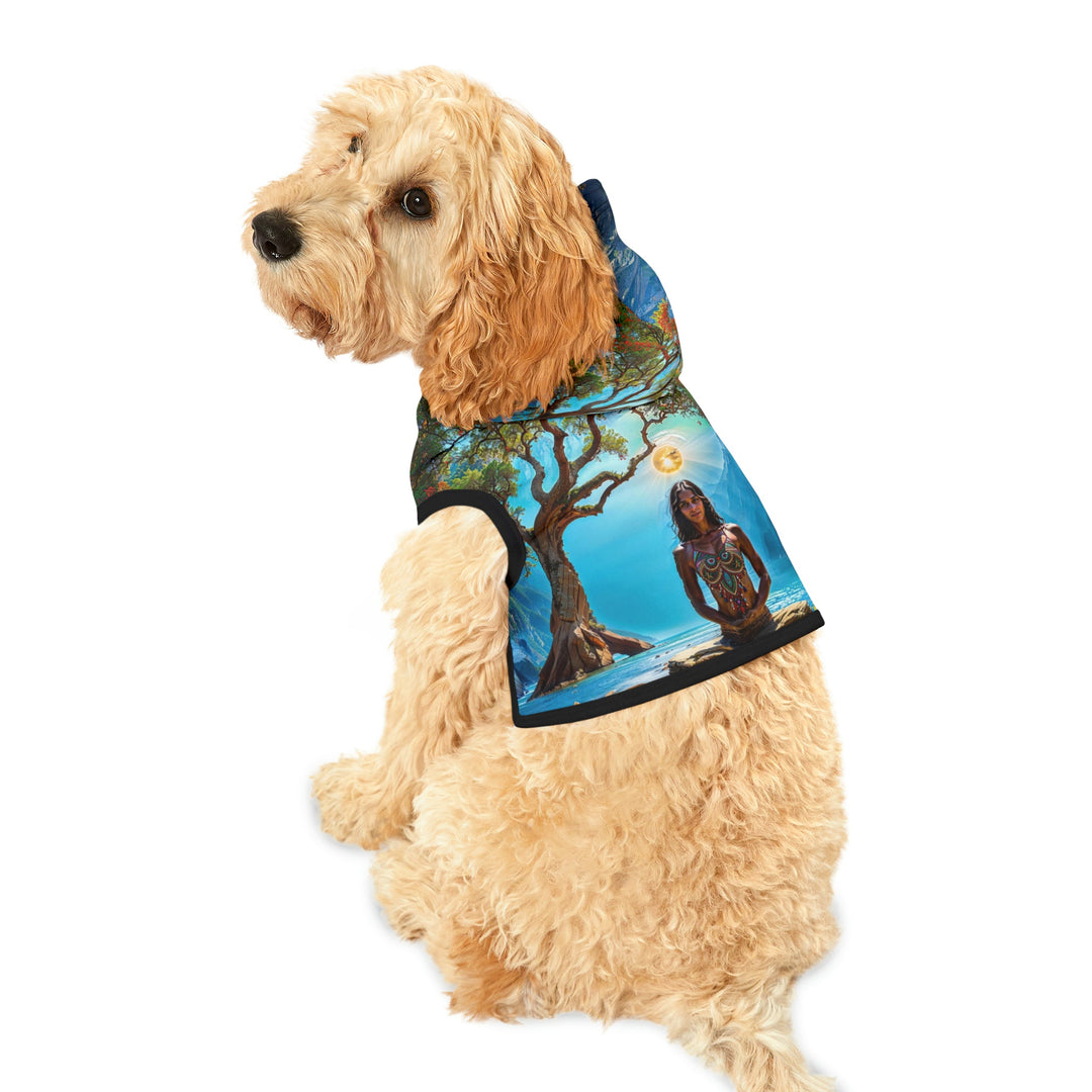 Mystical Tranquil Valley - Pet Hoodie - Pets - g(0D·IO) - XXS - Black Rib -