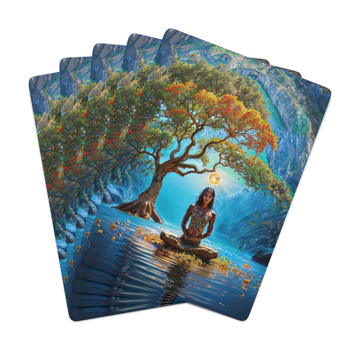 Mystical Tranquil Valley - Poker Cards - Paper products - g(0D·IO) - 2.47" x 3.47" - White - Semi Glossy