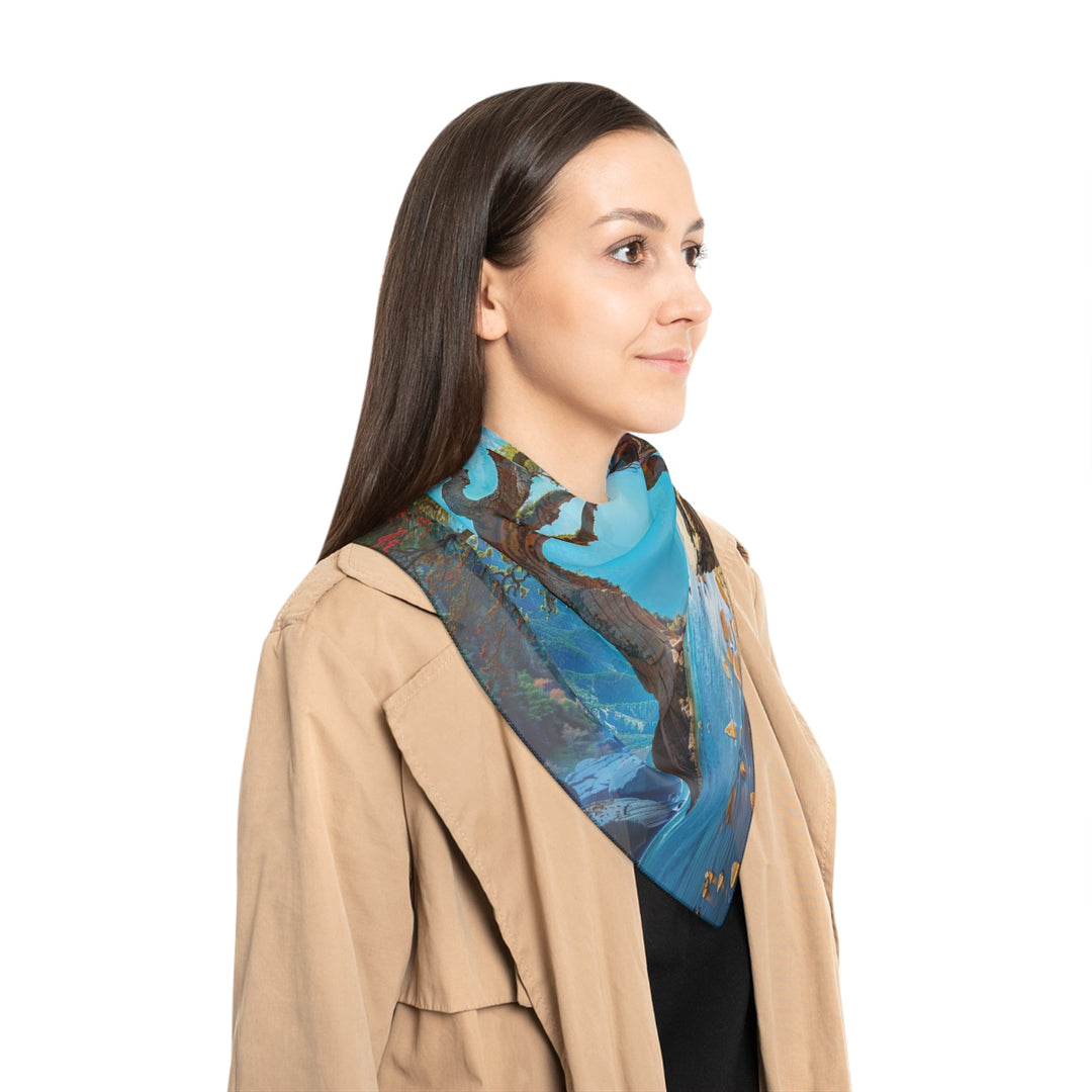 Mystical Tranquil Valley - Poly Scarf - Accessories - g(0D·IO) - Poly chiffon - 50" × 50" -