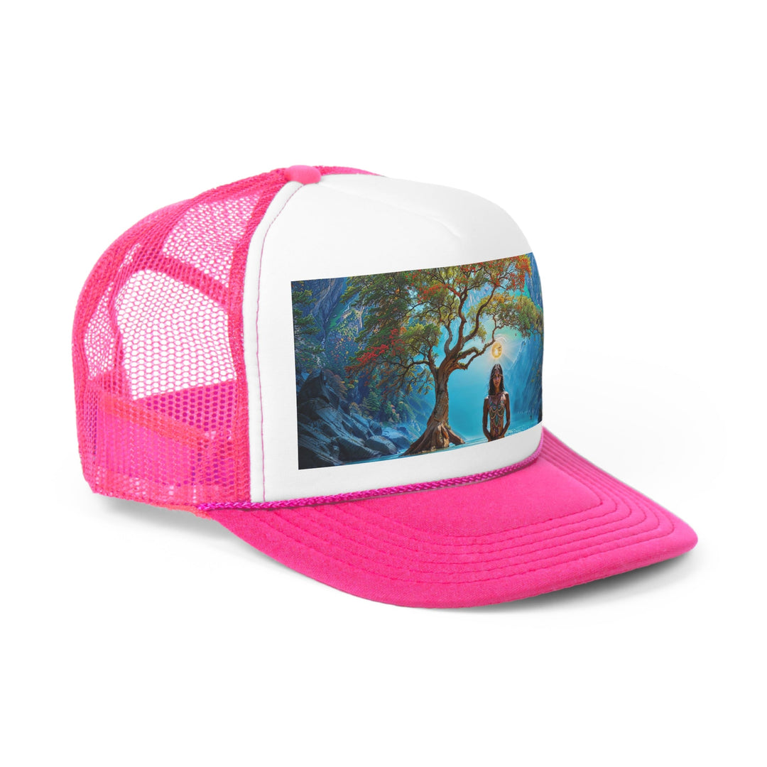 Mystical Tranquil Valley - Trucker Hat - Hats - g(0D·IO) - Pink - One size -