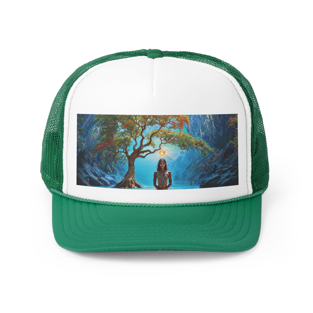 Mystical Tranquil Valley - Trucker Hat - Hats - g(0D·IO) - Green - One size -