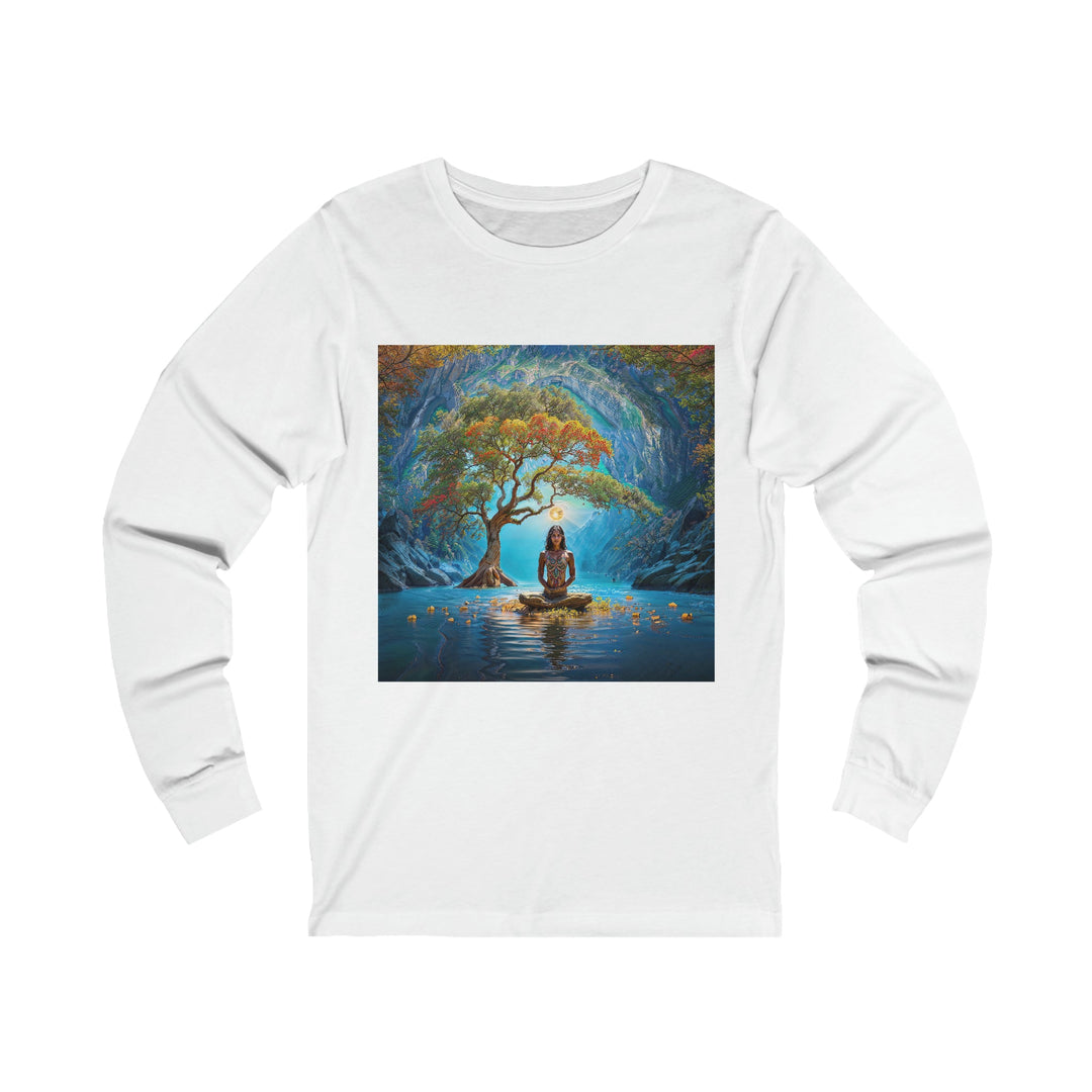 Mystical Tranquil Valley - Unisex Jersey Long Sleeve Tee - Long-sleeve - g(0D·IO) - S - White -