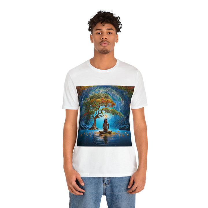 Mystical Tranquil Valley - Unisex Jersey Short Sleeve Tee - T-Shirt - g(0D·IO) - Black - S -