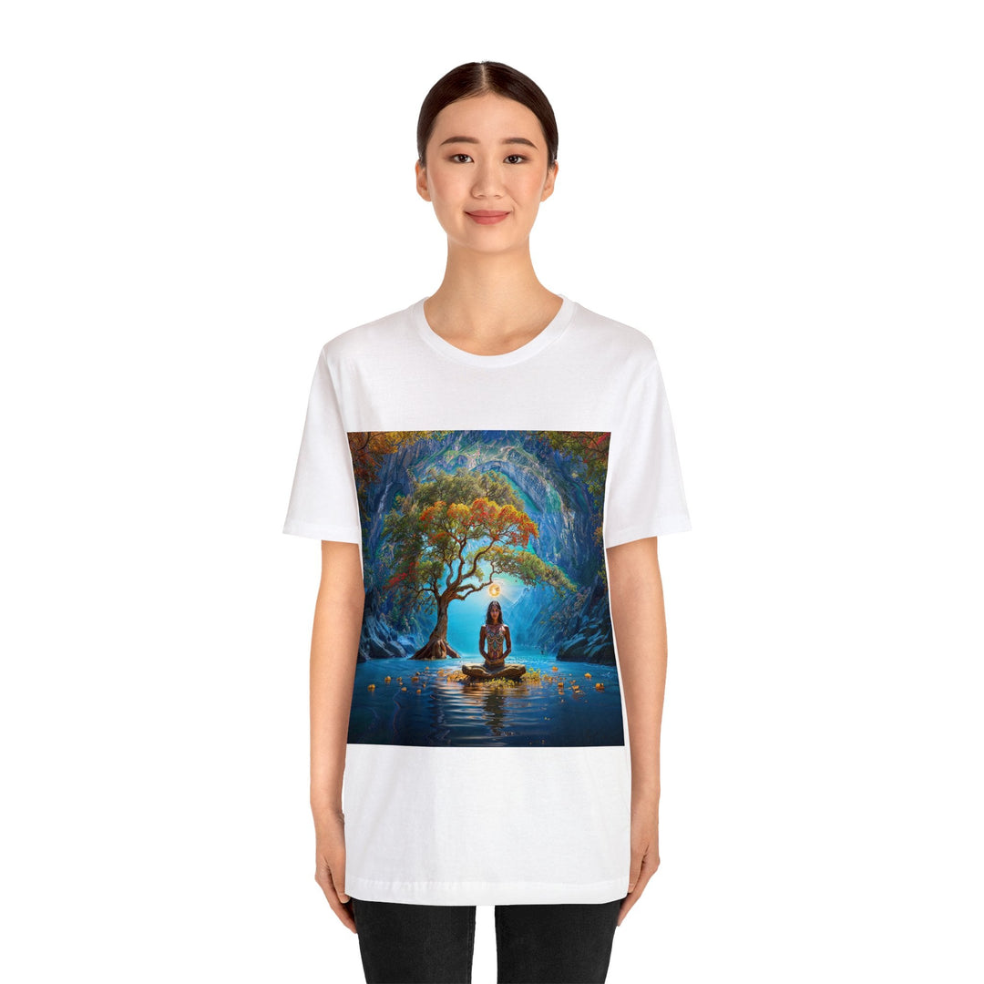 Mystical Tranquil Valley - Unisex Jersey Short Sleeve Tee - T-Shirt - g(0D·IO) - Black - S -