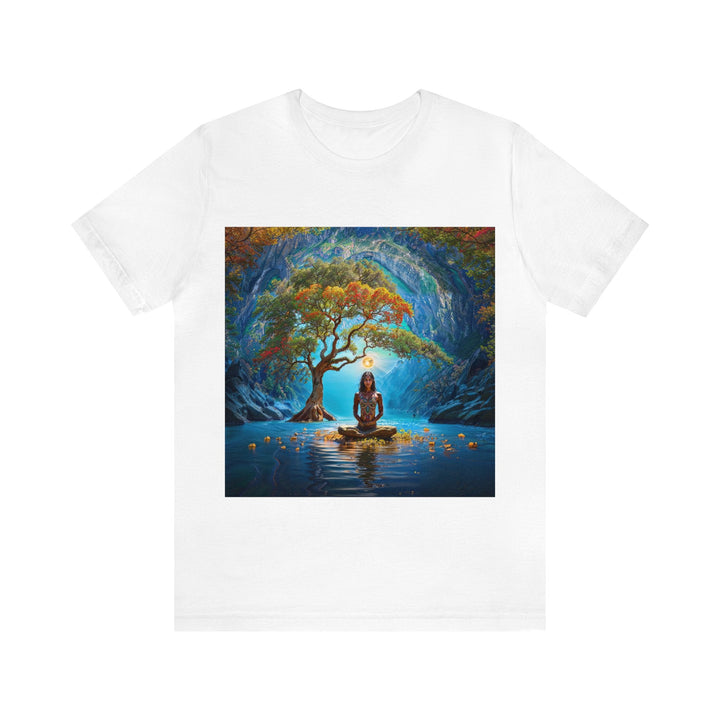 Mystical Tranquil Valley - Unisex Jersey Short Sleeve Tee - T-Shirt - g(0D·IO) - White - S -