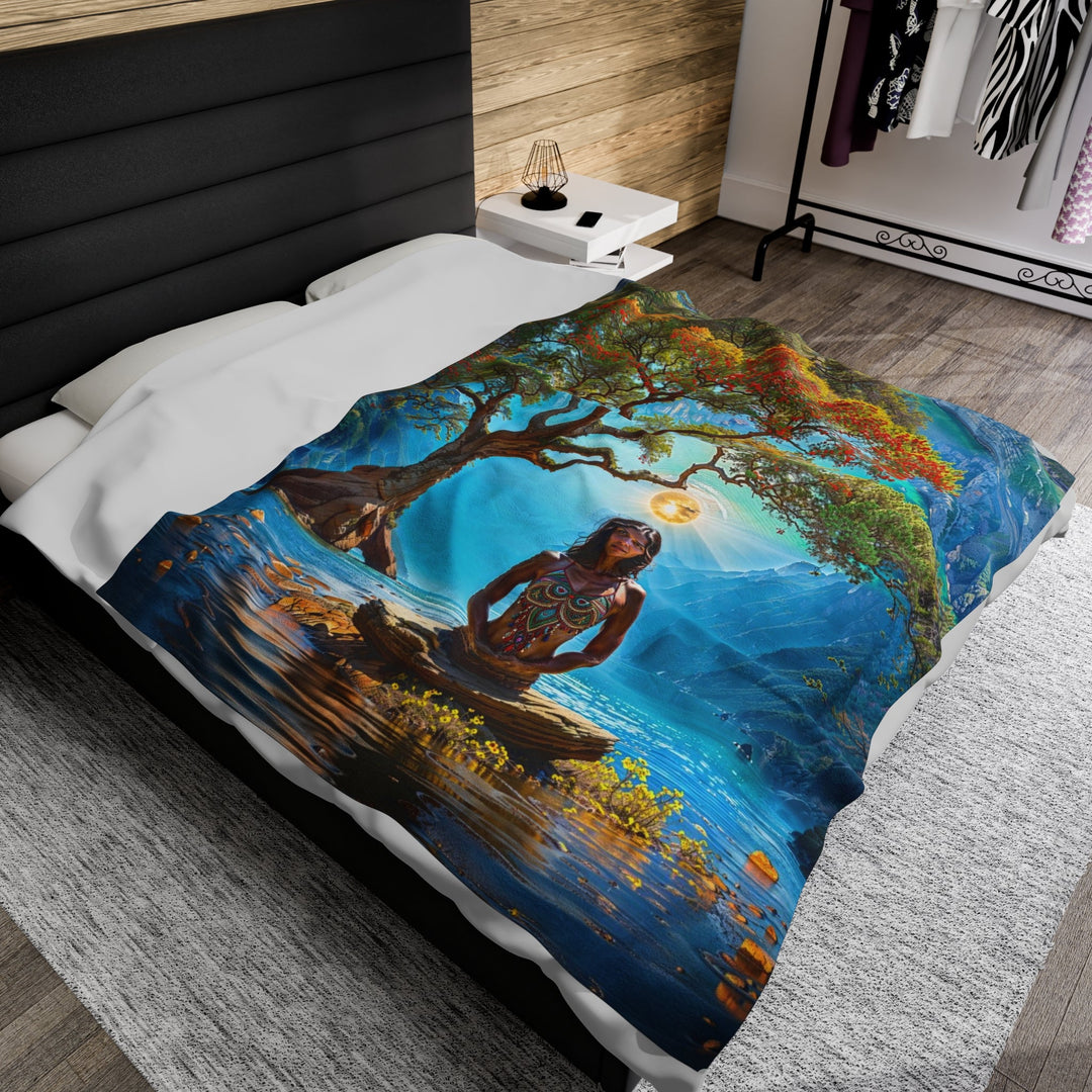 Mystical Tranquil Valley - Velveteen Plush Blanket - All Over Prints - g(0D·IO) - 30" × 40" - -