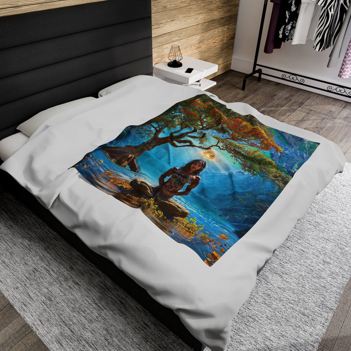 Mystical Tranquil Valley - Velveteen Plush Blanket - All Over Prints - g(0D·IO) - 30" × 40" - -