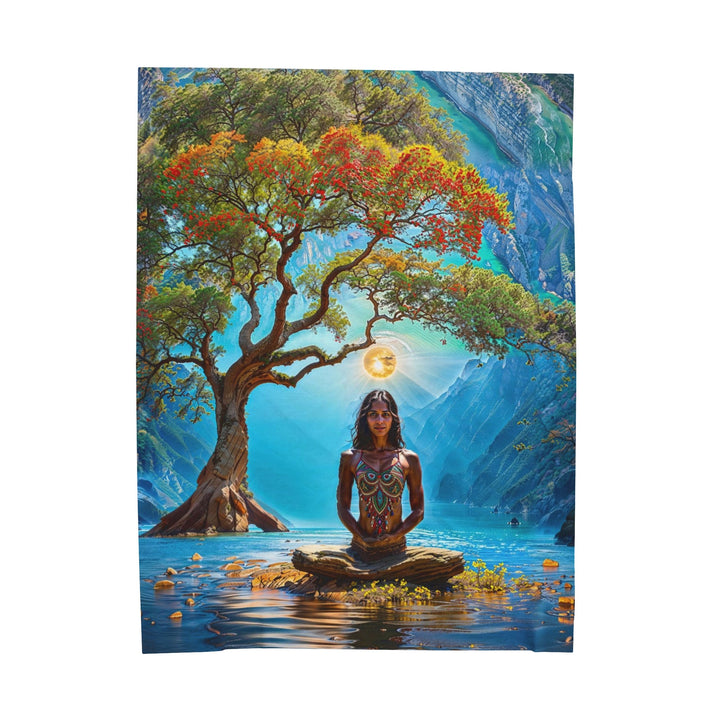 Mystical Tranquil Valley - Velveteen Plush Blanket - All Over Prints - g(0D·IO) - 60" × 80" - -