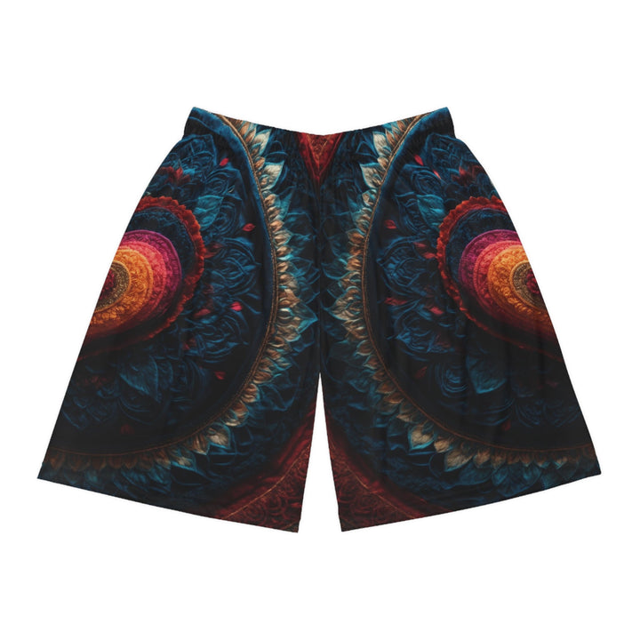 Nested Heart Tapestry - AOP Basketball Shorts - All Over Prints - g(0D·IO) - Seam thread color automatically matched to design - XS -