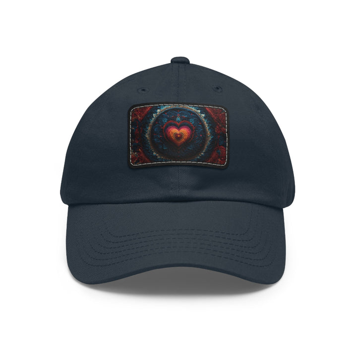 Nested Heart Tapestry - Dad Hat - Hats - g(0D·IO) - Navy / Black patch - Rectangle - One size