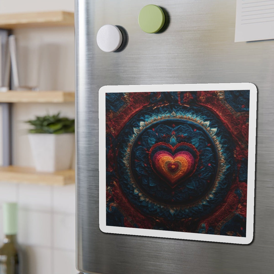 Nested Heart Tapestry - Die-cut Magnet - Home Decor - g(0D·IO) - 6 × 6" - Die-Cut - 1 pc