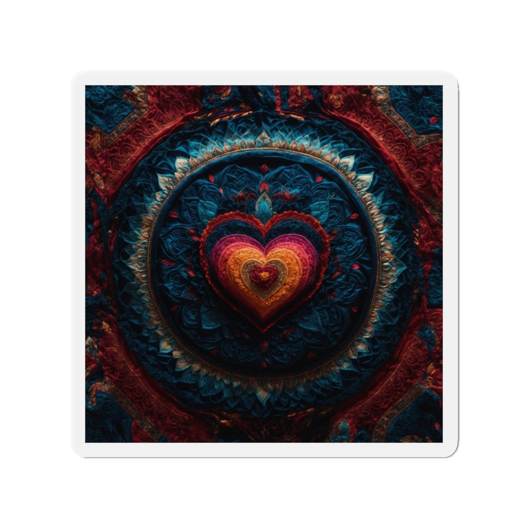 Nested Heart Tapestry - Die-cut Magnet - Home Decor - g(0D·IO) - 4" x 4" - Die-Cut - 1 pc