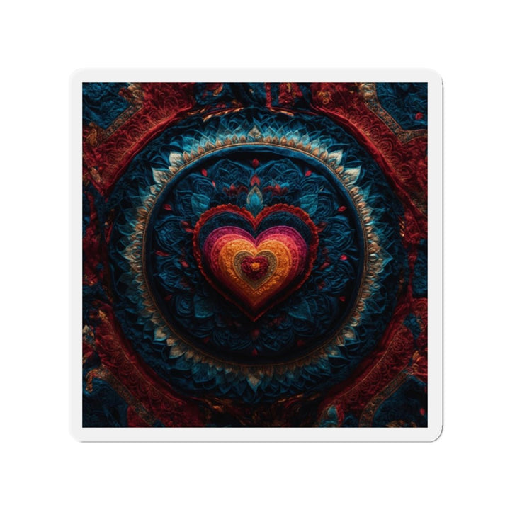 Nested Heart Tapestry - Die-cut Magnet - Home Decor - g(0D·IO) - 4" x 4" - Die-Cut - 1 pc
