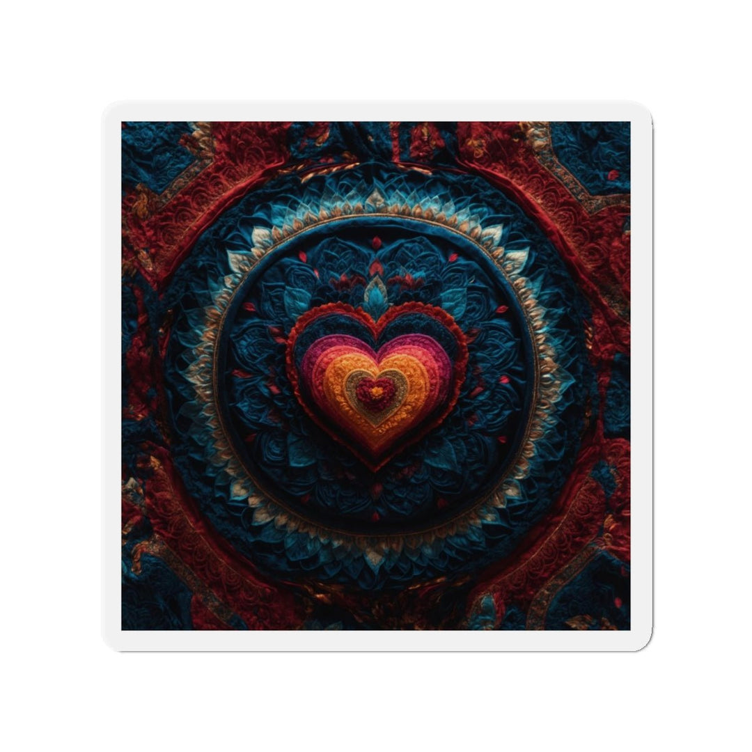 Nested Heart Tapestry - Die-cut Magnet - Home Decor - g(0D·IO) - 5" x 5" - Die-Cut - 1 pc