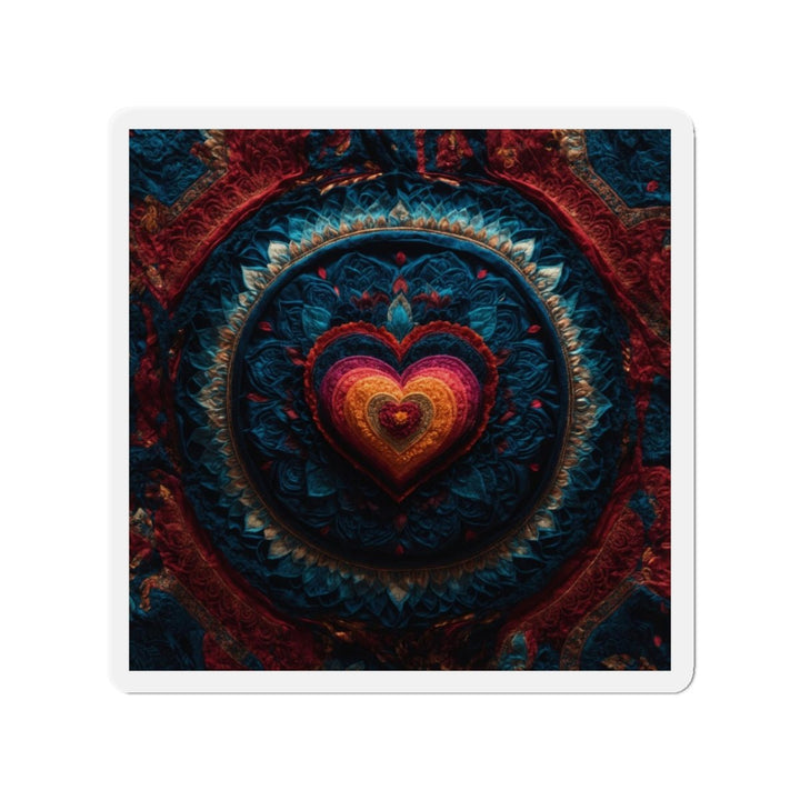 Nested Heart Tapestry - Die-cut Magnet - Home Decor - g(0D·IO) - 5" x 5" - Die-Cut - 1 pc